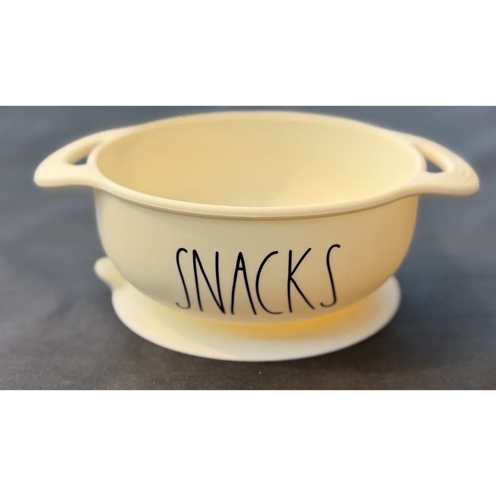 Rae Dunn Baby Snacks Silicone Suction Bowl White/ Ivory BPA PVC Free